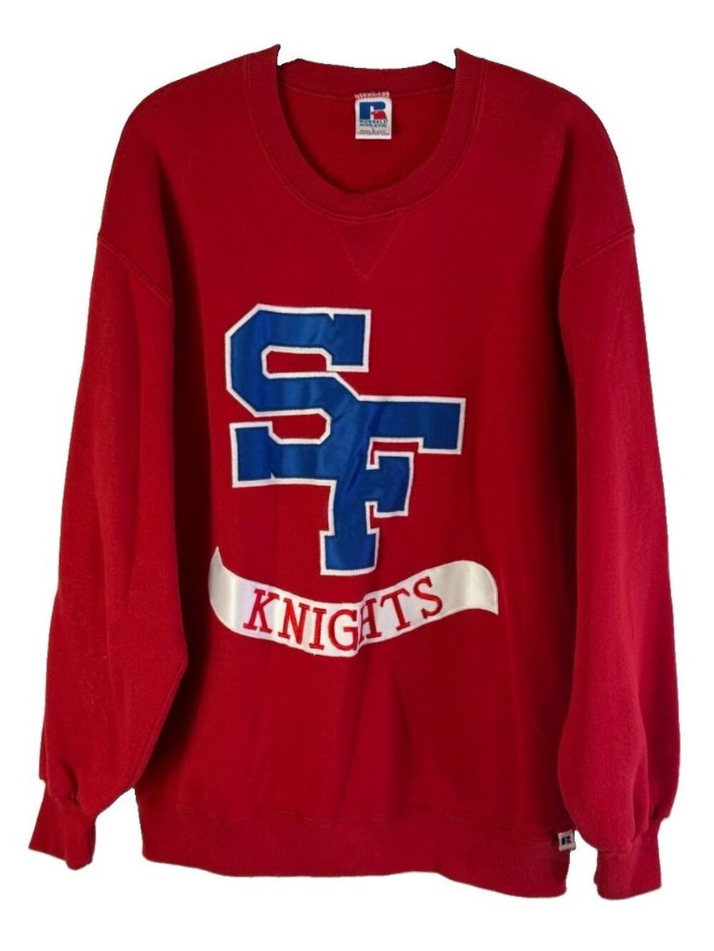 Vintage 90s Russell Athletic St Francis Knits Crewneck Sweatshirt USA